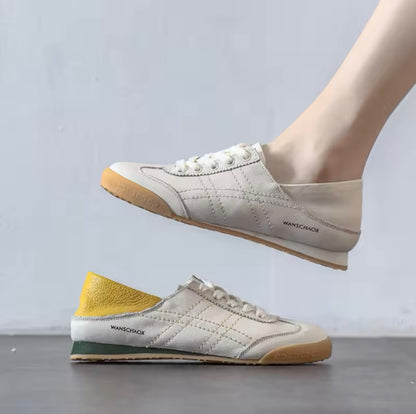 Ladies White Soft Leather Trainers / Mules 1.0