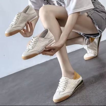 Ladies White Soft Leather Trainers / Mules 1.0