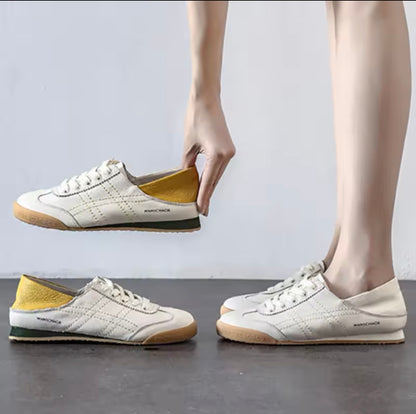 Ladies White Soft Leather Trainers / Mules 1.0