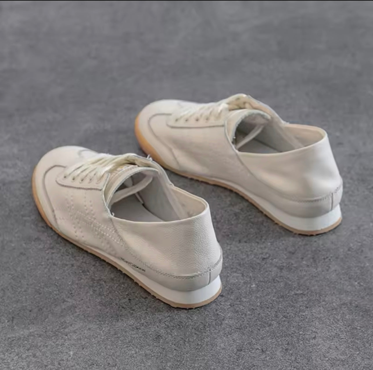 Ladies White Soft Leather Trainers / Mules 1.0