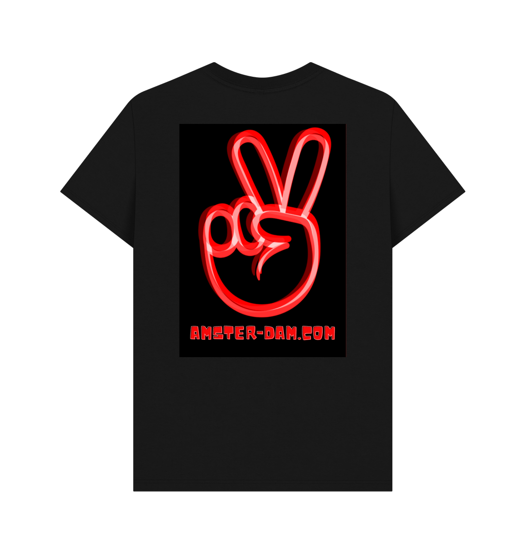 Amster-Dam T-Shirt Neon Red Peace .